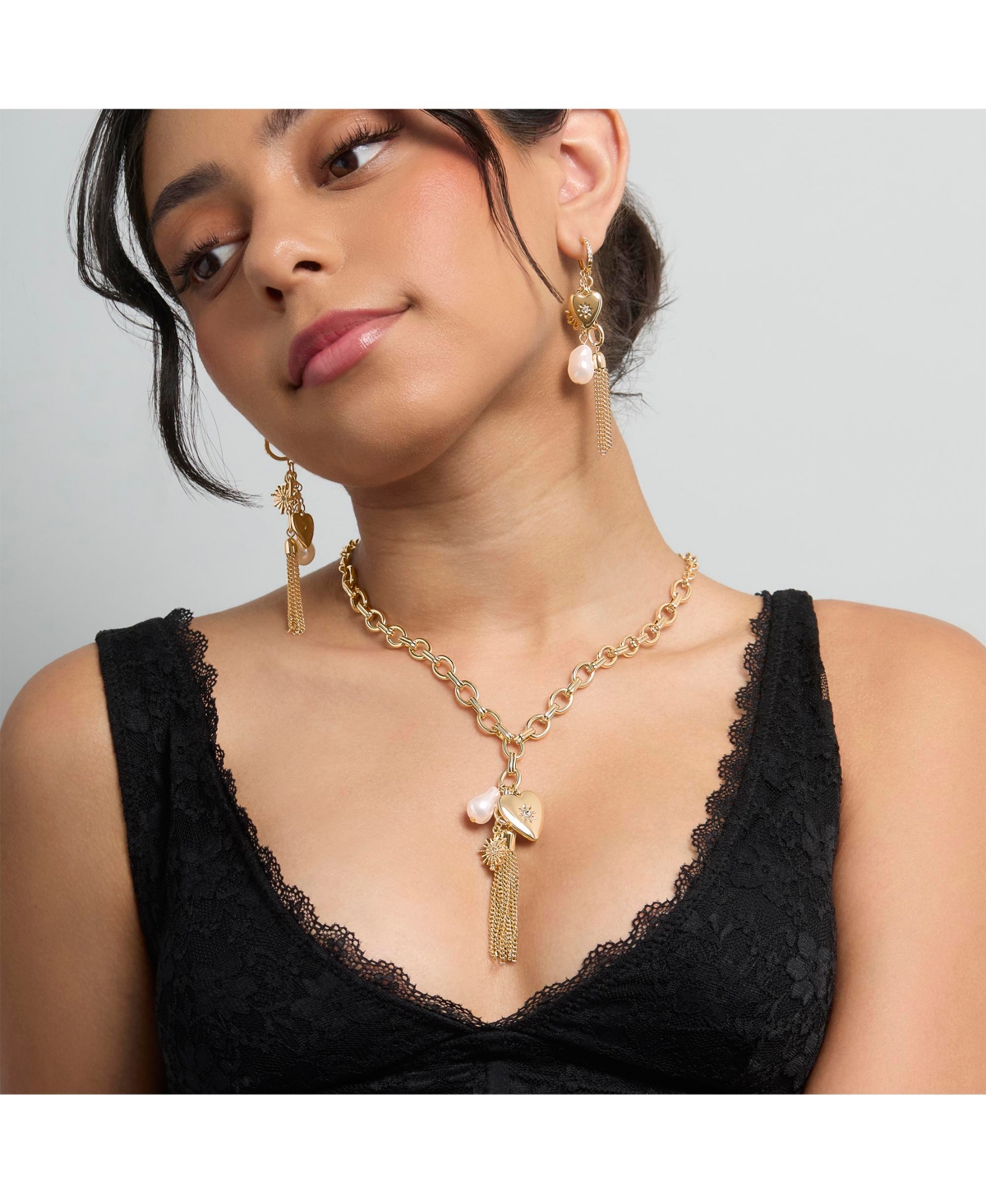 BCBGeneration Multi-Charm Tassel Drop Earrings