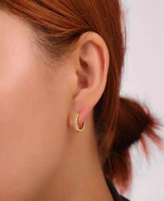 Cubic Zirconia Endless Hoop, Cubic Zirconia Stars Endless Hoop Cubic Zirconia Stars Clutch Hoop 3Pair Set