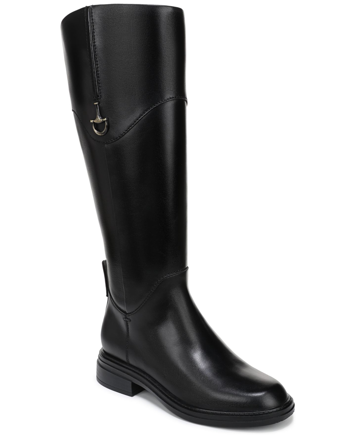 Женские ботинки 27 EDIT Naturalizer Oslo Wide Calf Tall Riding, цвет: Чёрный кожаный — фото 1