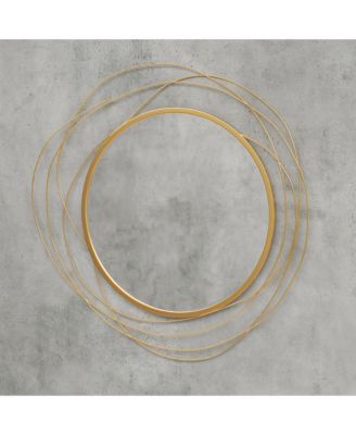 Metal Wall Art 25.6" in Round Wall Mirror,