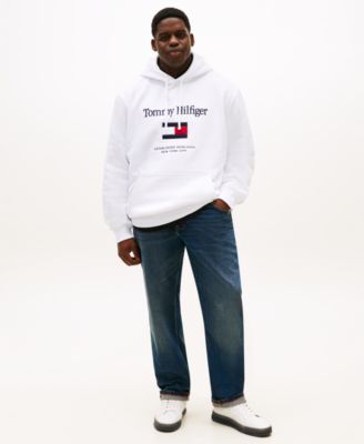 Men's Big & Tall Embroidered Flag Hooded Sweatshirt