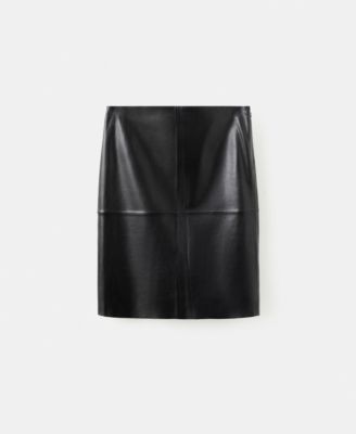 MANGO - Women's Leather Pencil Skirt