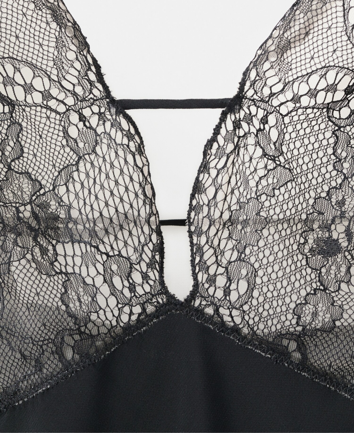 Mango X Kaia Gerber Lace Combo Bodysuit In Black