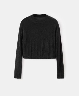 MANGO - Women's Crystal Crop Sweater