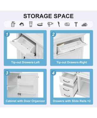 36" Bathroom Vanity with Sink, 4 Drawers & Soft-Close Door, Freestanding Storage Cabinet