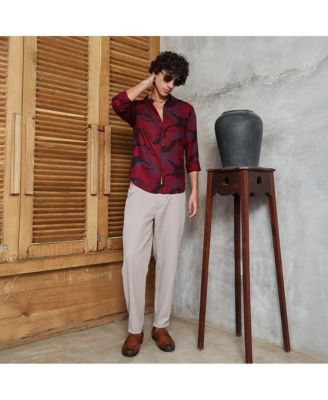 Men's Crimson Red Flowing Vines Shirt