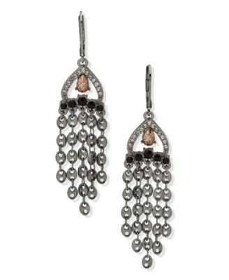 lonna & lilly - Hematite-Tone Chain Chandelier Earrings