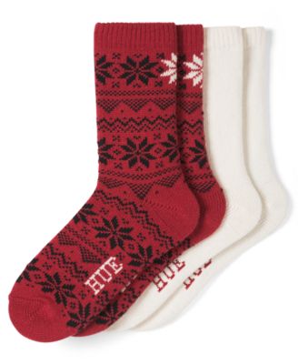 Hue - Women's 2-Pack Snowflake Crew Socks