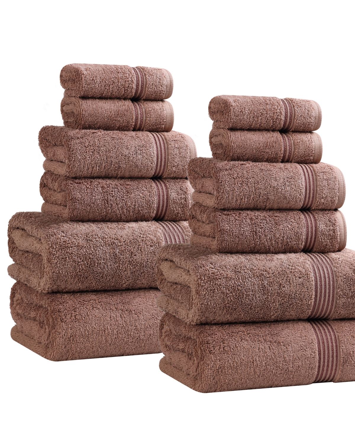 Superior Egyptian Cotton 12-pc. Towel Set In Brown