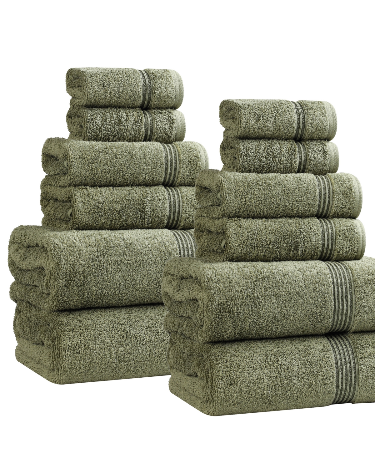 Superior Egyptian Cotton 12-pc. Towel Set In Green