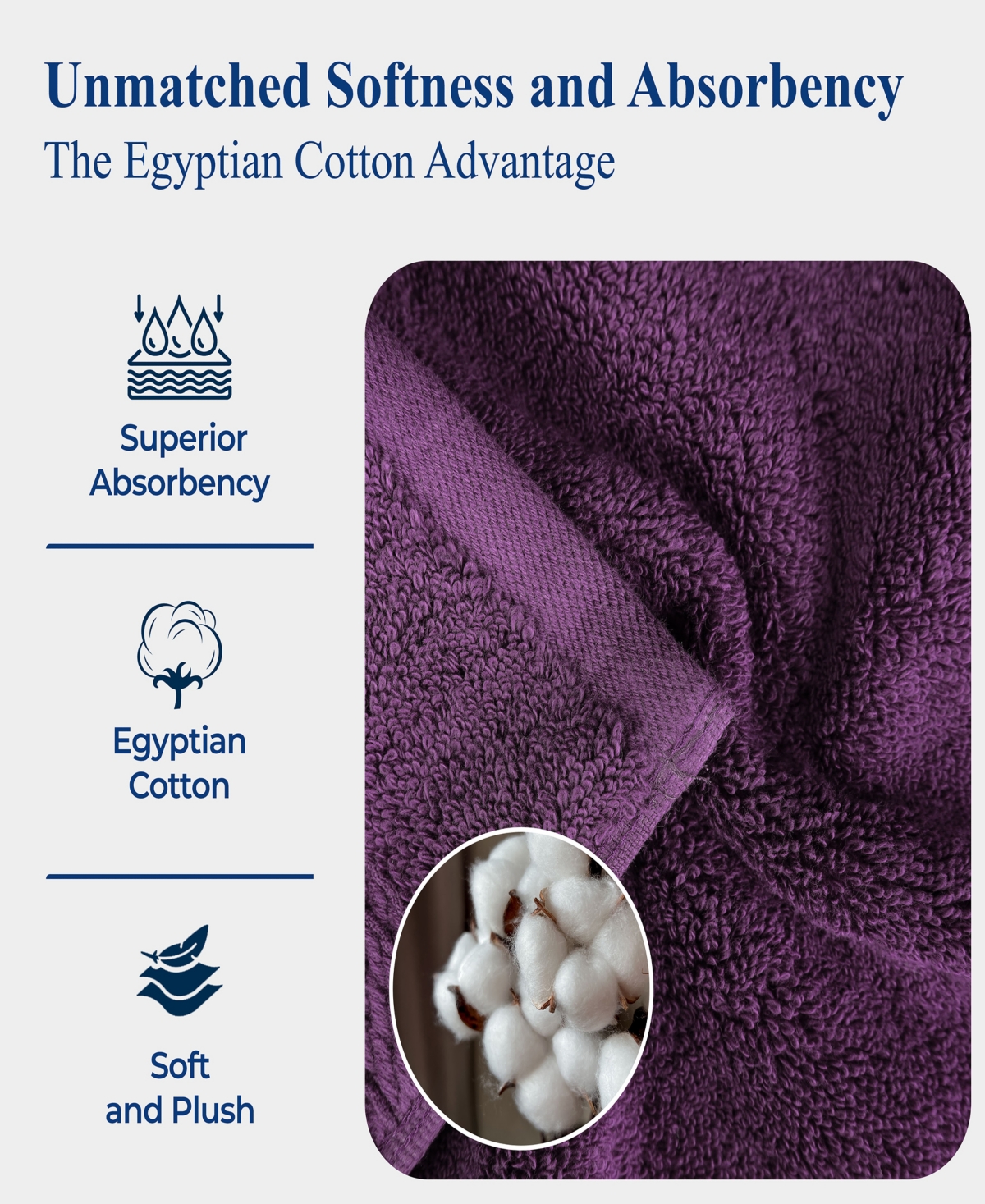 Superior Egyptian Cotton 8-pc. Towel Set In Purple