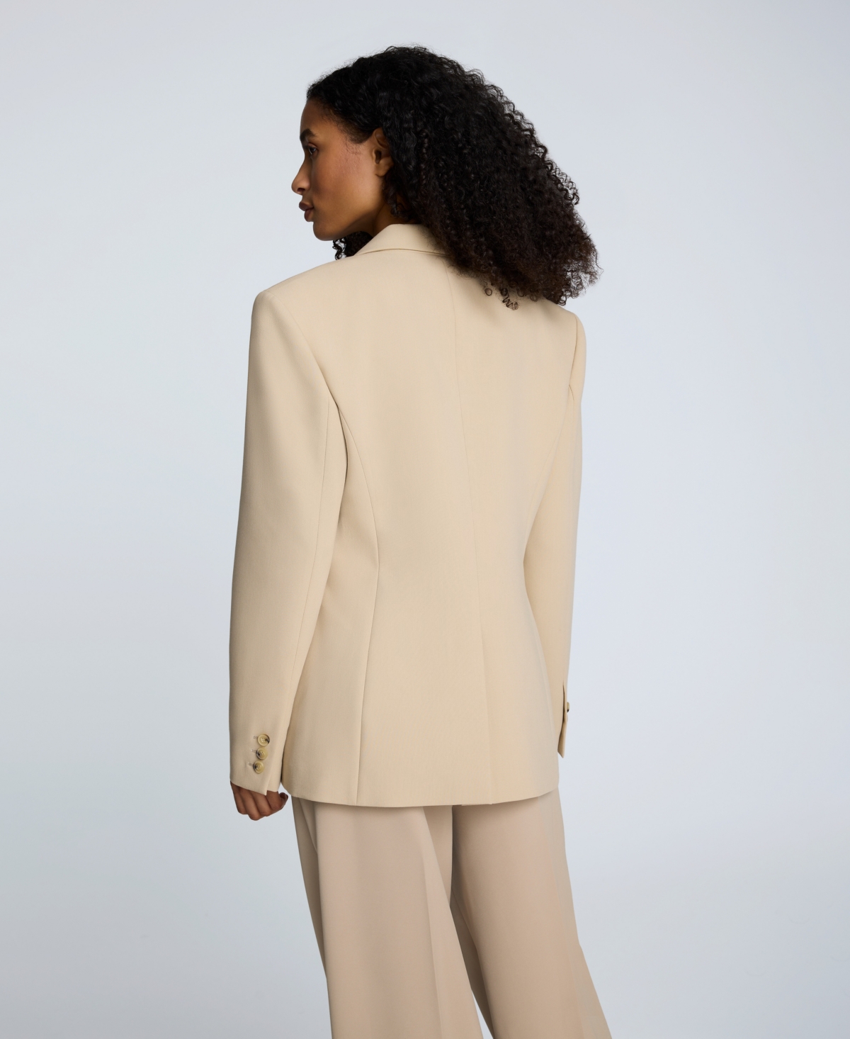 Kenneth Cole Luxe Twill Slim One Button Jacket In Neutral