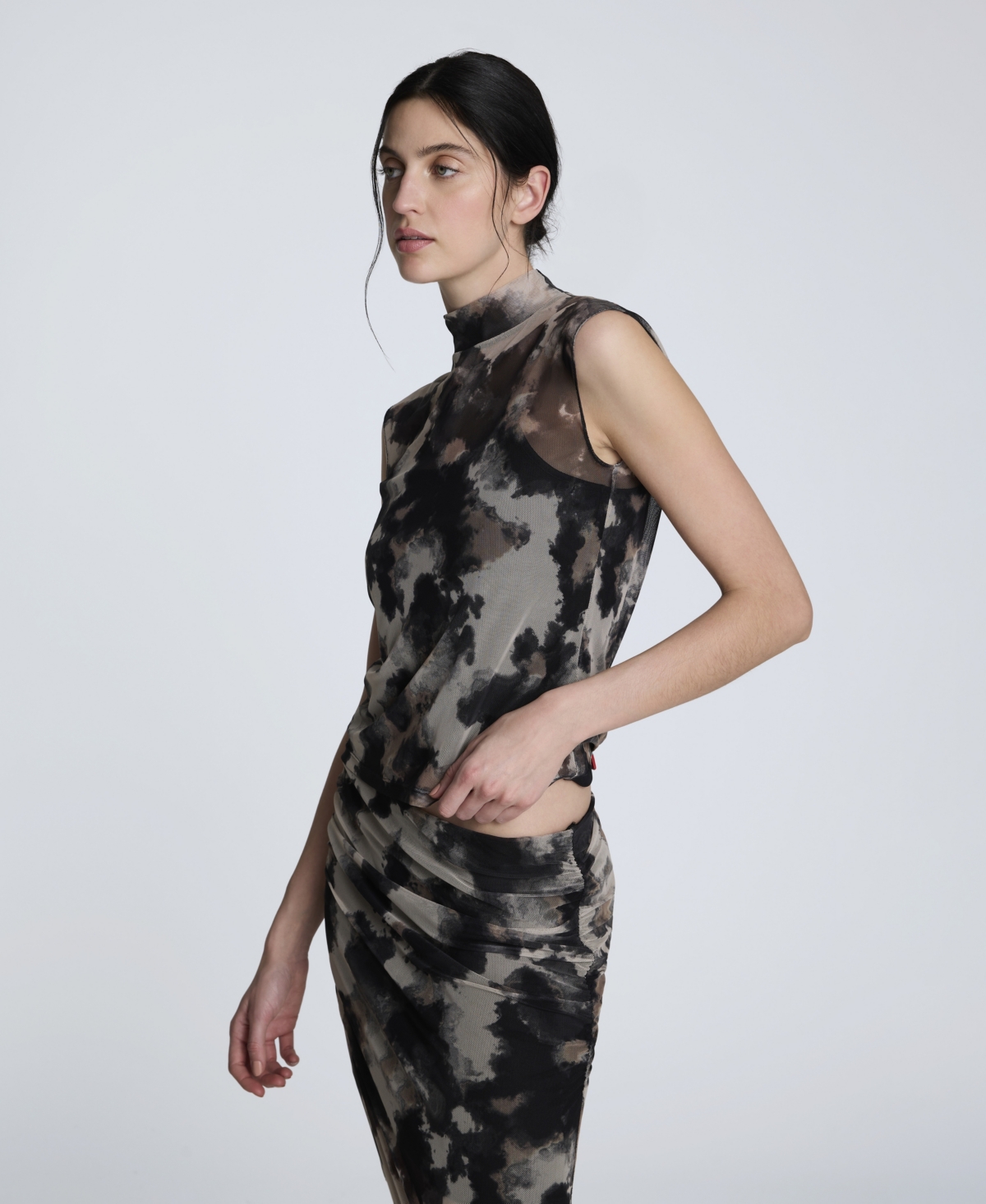 Kenneth Cole Women's Printed Mesh Interior Cami Tank