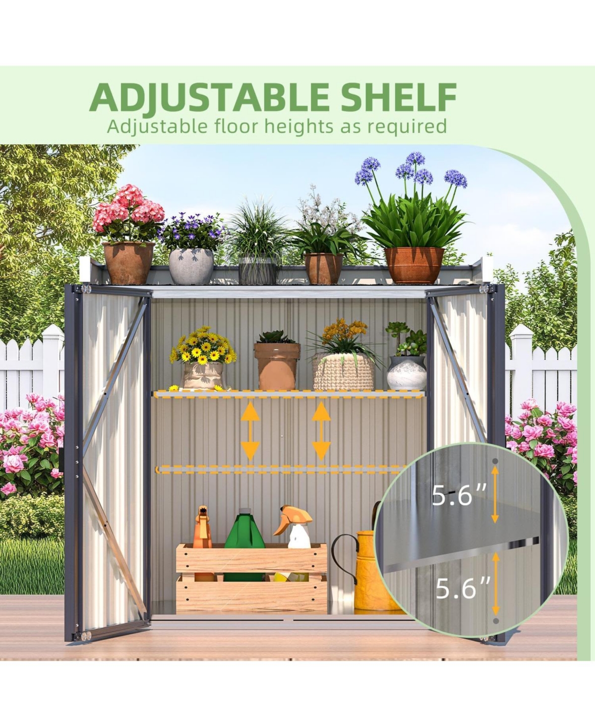 Aecojoy Outdoor Storage Cabinet Potting Workbench Table