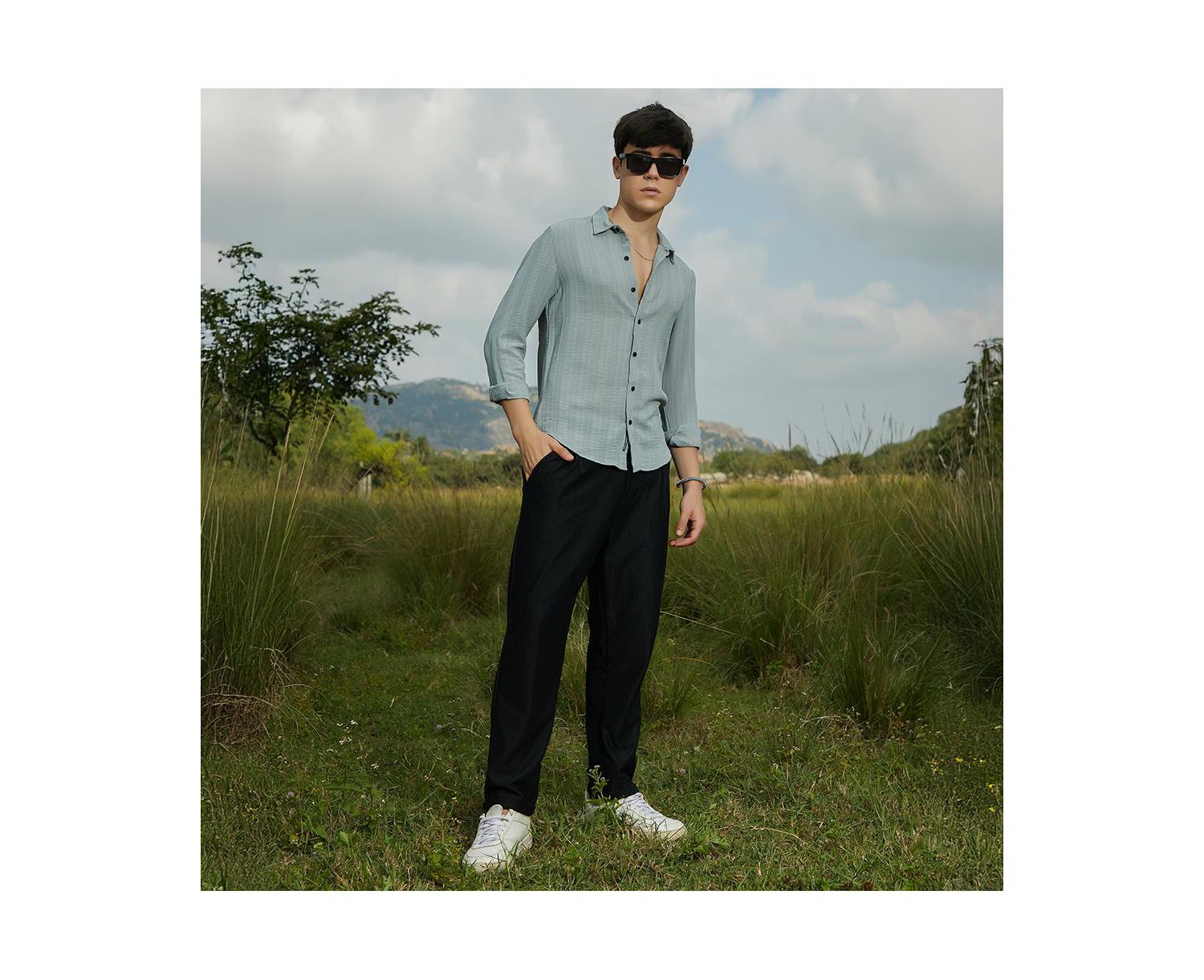 Men's Cloud Grey Trough-Tactile Shirt