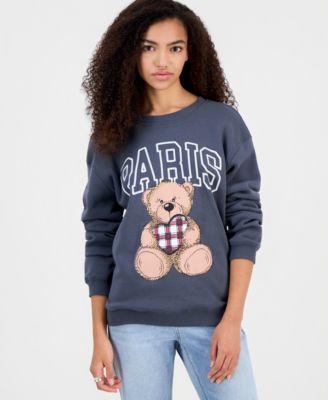 Grayson Threads, The Label - Juniors' Paris Bear Fleece Sweatshirt