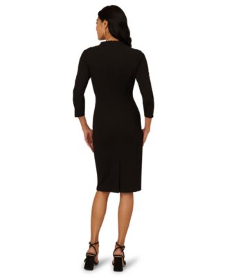 Women's 3D Floral Mock Neck Short Dress