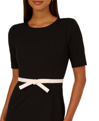 Women's Contrast Short-Sleeve Trimmed Dress