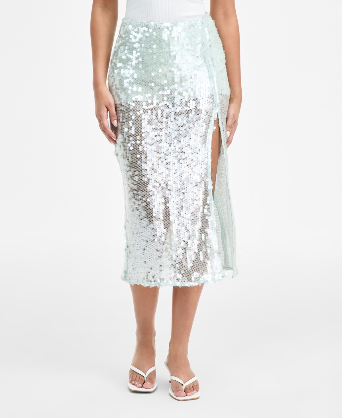 Bar Iii Women's Paillette Slip Skirt, Macy's Exclusive In Multi