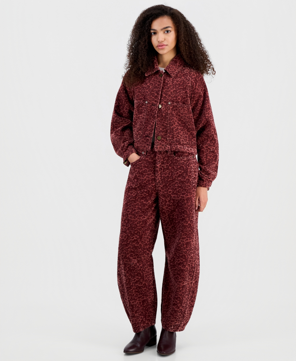 Blank Nyc Women's Flocked Animal Printed Long-Sleeve Jacket