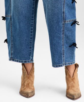Women's Bow-Detail Barrel-Leg Jeans, Macy's Exclusive