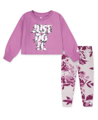 Nike - Baby Girls 2-Piece Printed Club Sweatshirt and Leggings Set