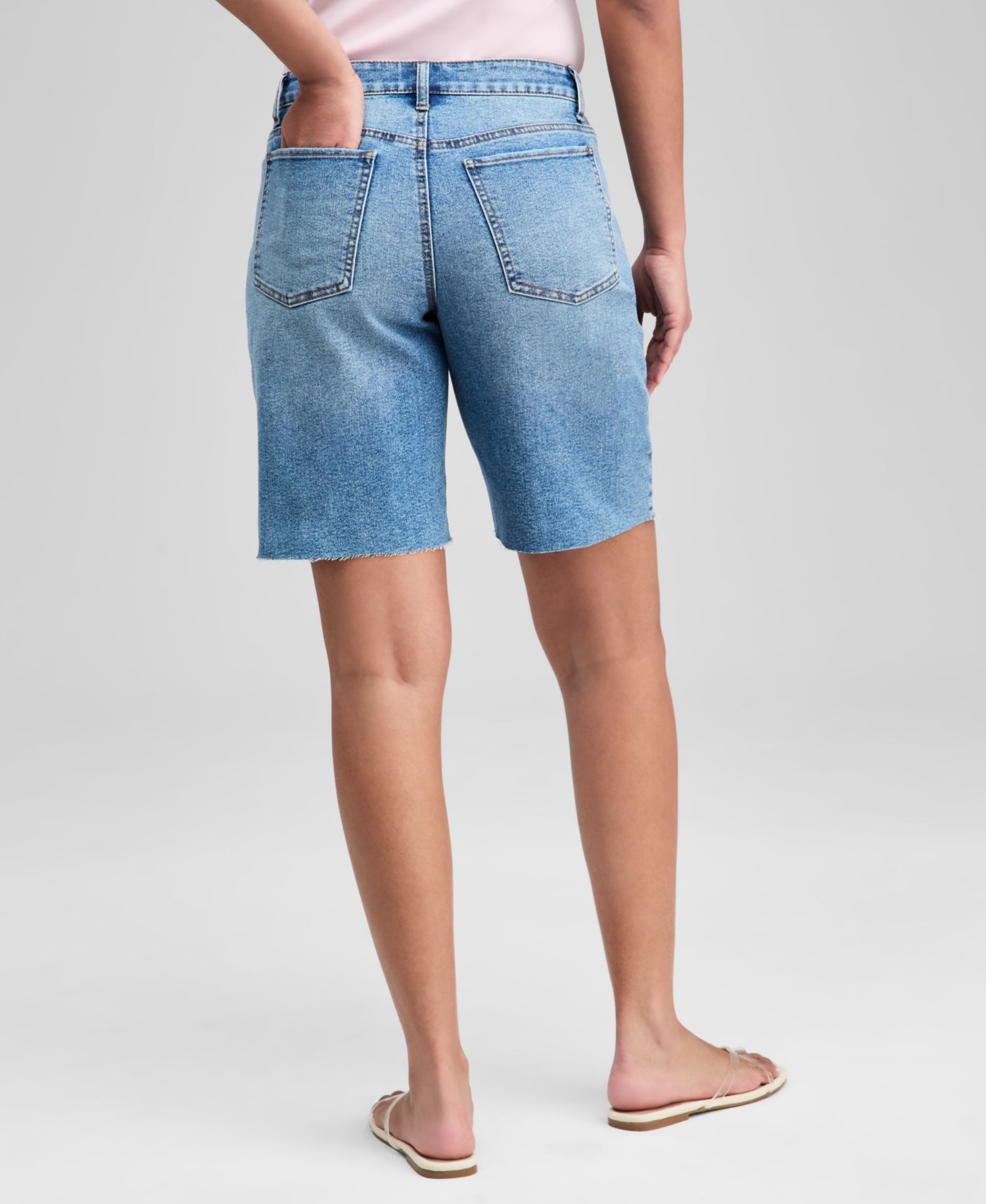 Women's High Rise Bermuda Jean Shorts