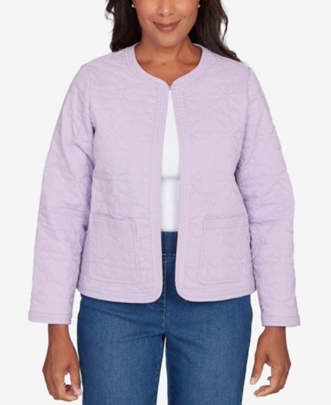 Женские куртки Alfred Dunner Hilton Head Floral Quilted Patchwork Jacket