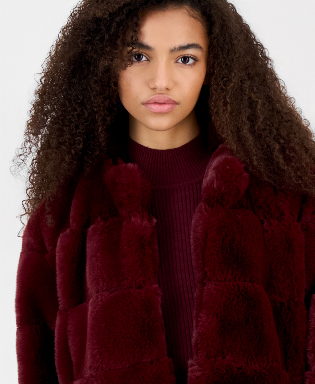 Blank Nyc Women's Faux Fur Collarless Long-Sleeve Jacket