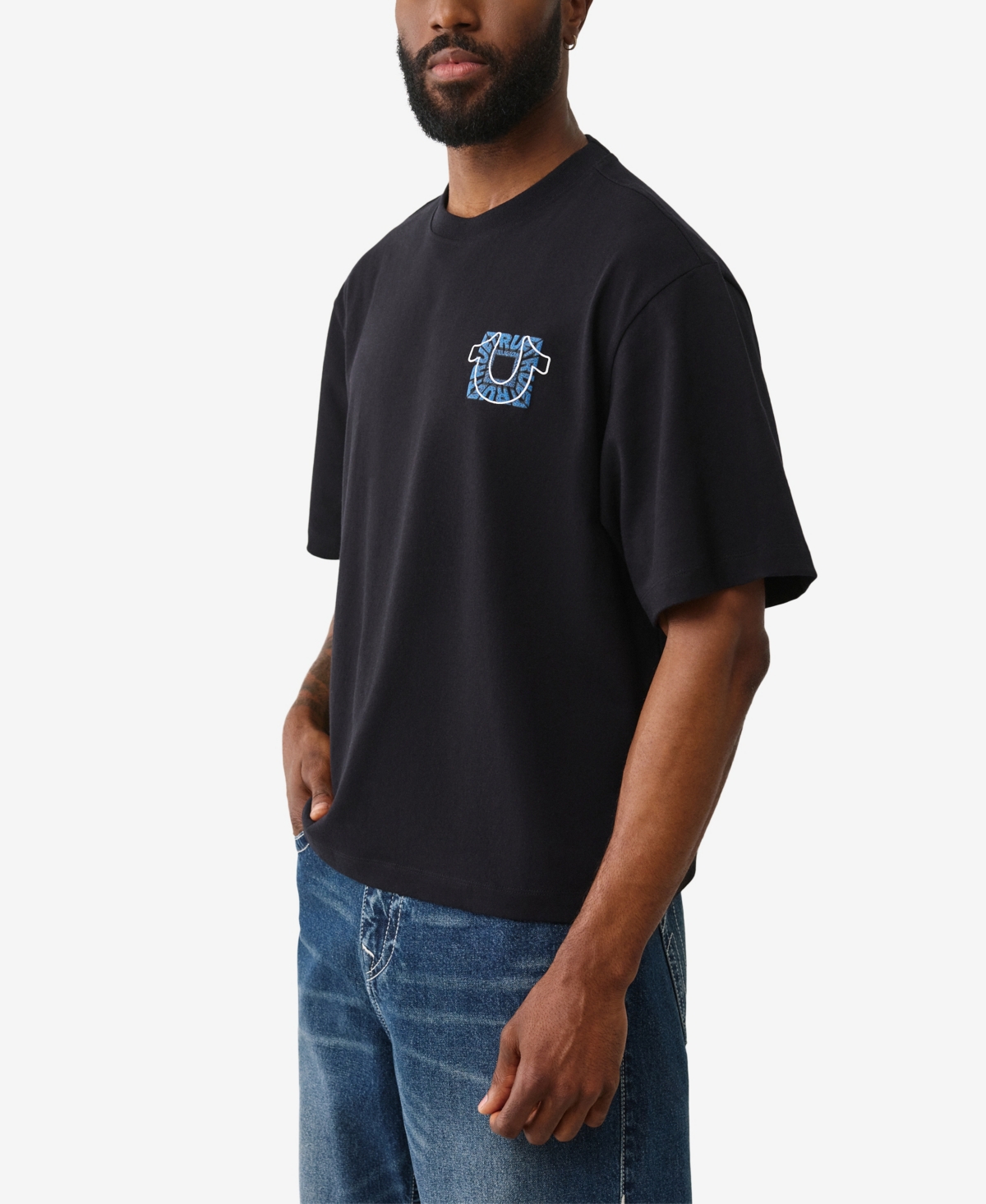 True Religion Men's Skeleton Thumb T-Shirt