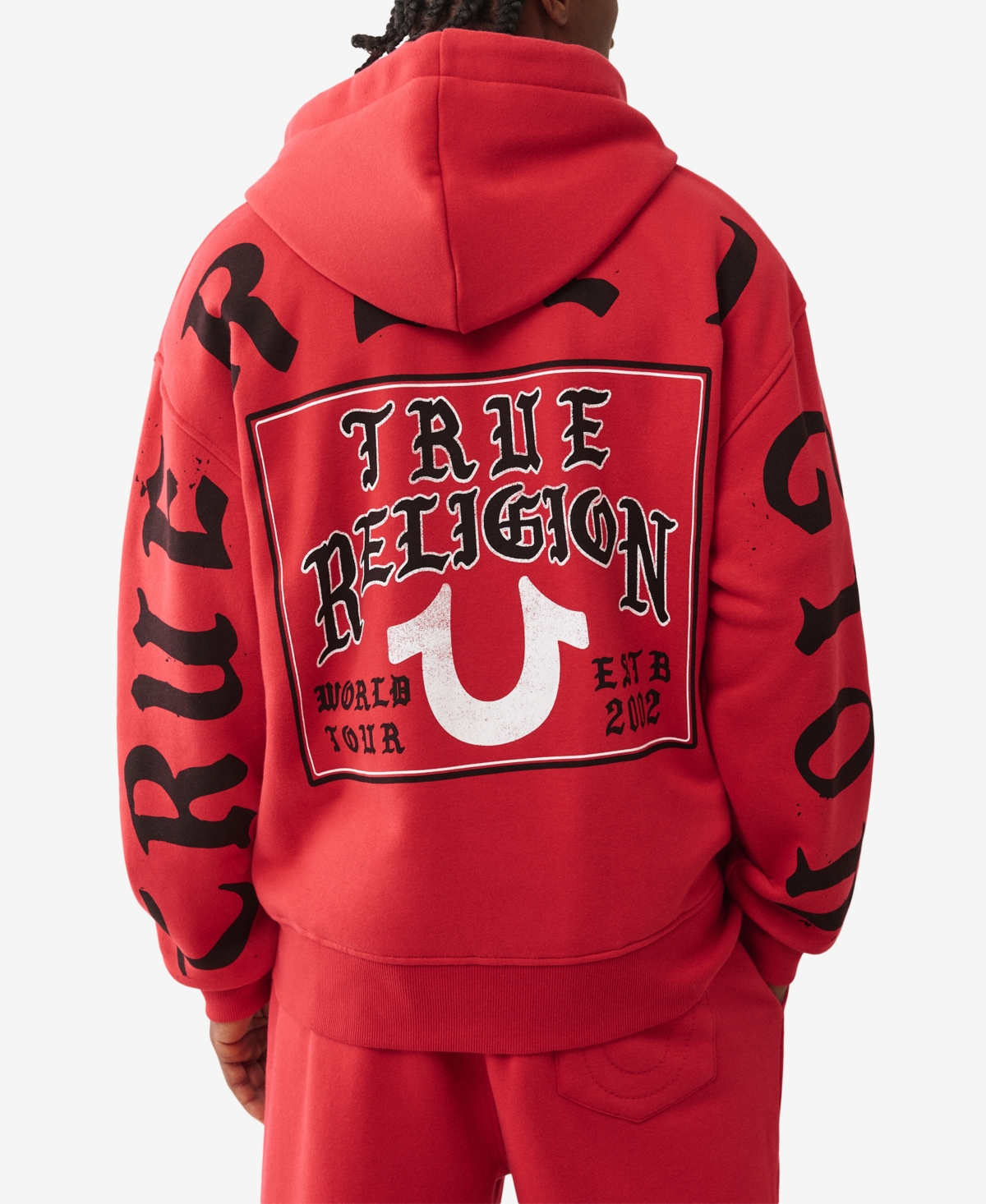 True Religion Men's Flag Zip Up Hoodie In Red