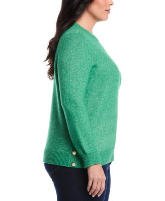 Women's Plus Size Crew Neck Novelty Long Sleeve Sweater