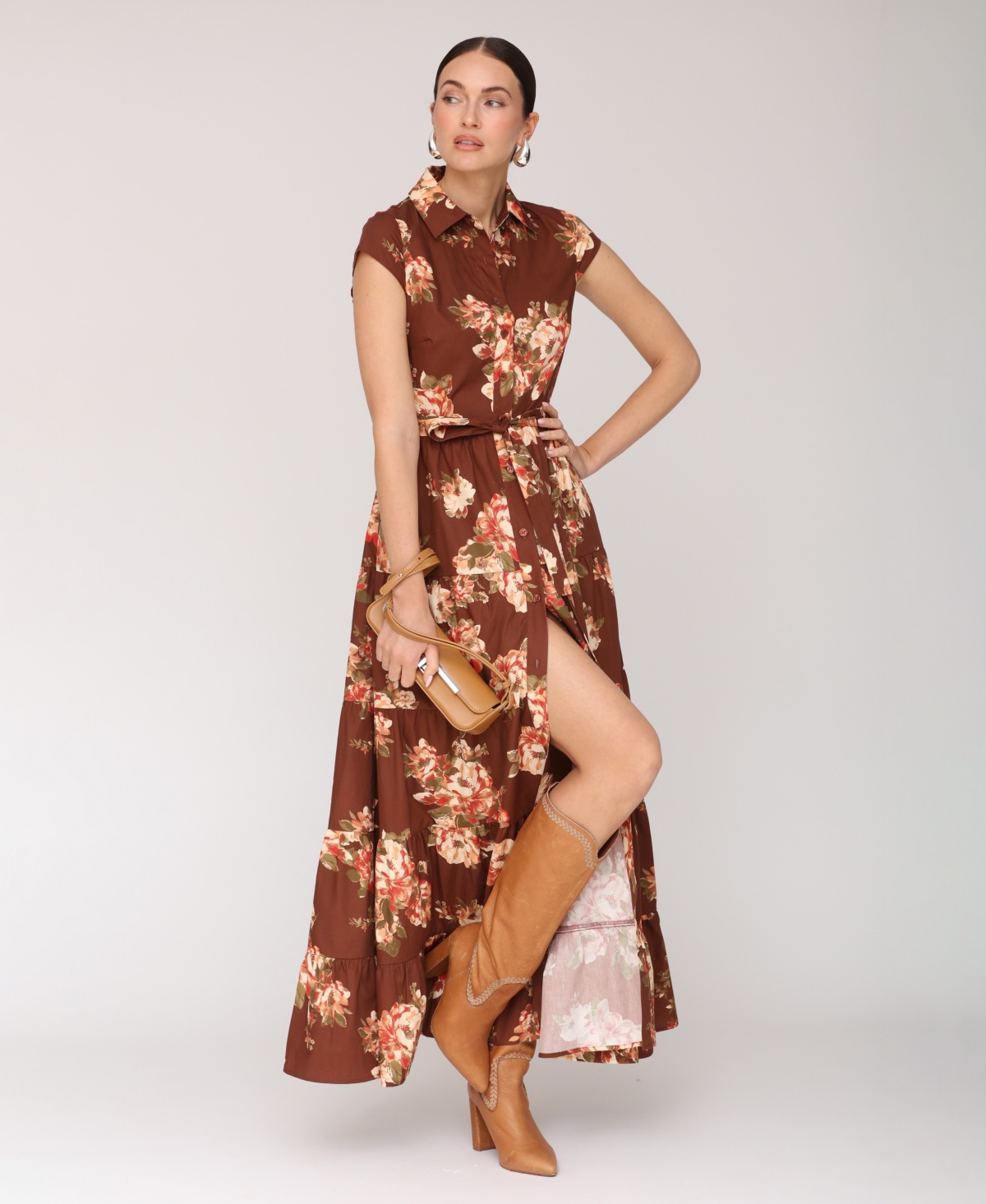 Avec Les Filles Women's Short-Sleeve Maxi Dress