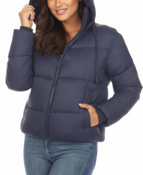 Женские куртки White Mark Quilted Puffer Full Front Zipper Jacket