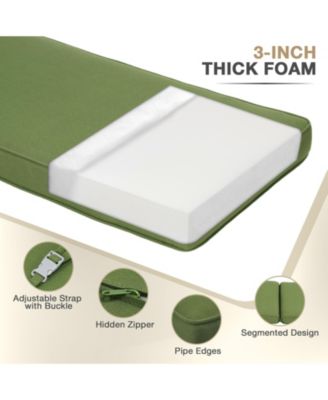 Outdoor Lounger Cushion 41.7''Lx22''Wx3''H Chair Seat Cushion - Set of 2