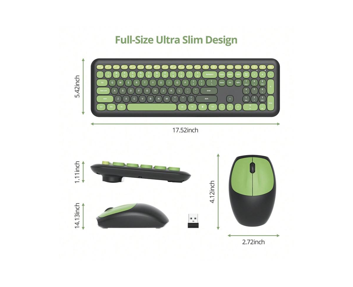 Risokeys Quiet Wireless Keyboard and Mouse Combo