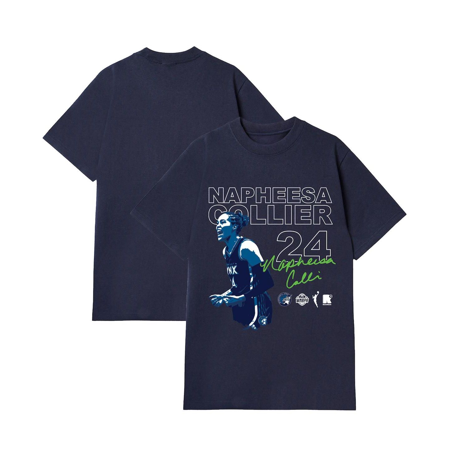 Футболка Round21 Napheesa Collier Navy Minnesota Lynx Player Graphic — фото 1