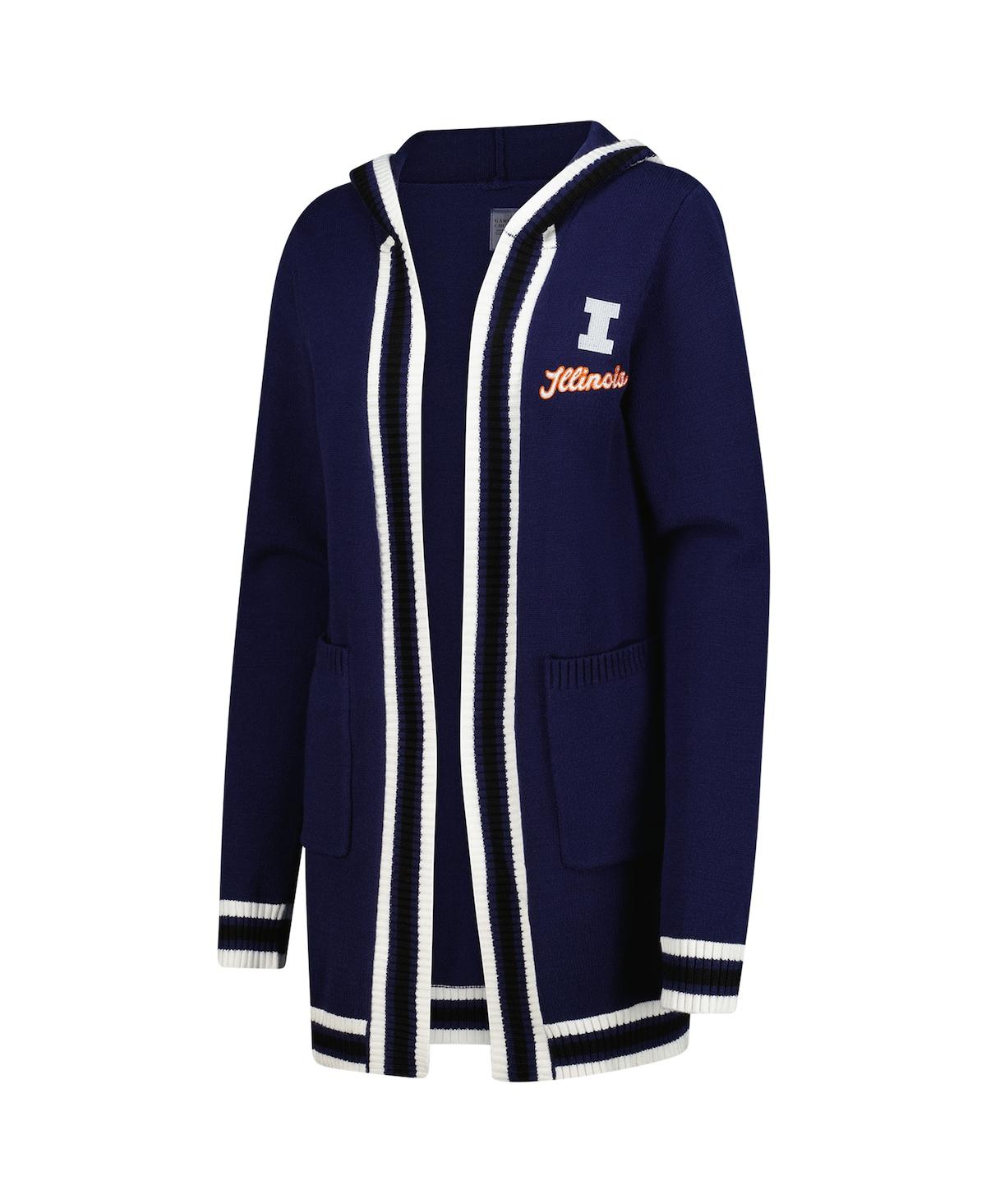 Gameday Couture Women's Navy Illinois Fighting Illini Tri-blend Rounded Stripe Sweater In Blue