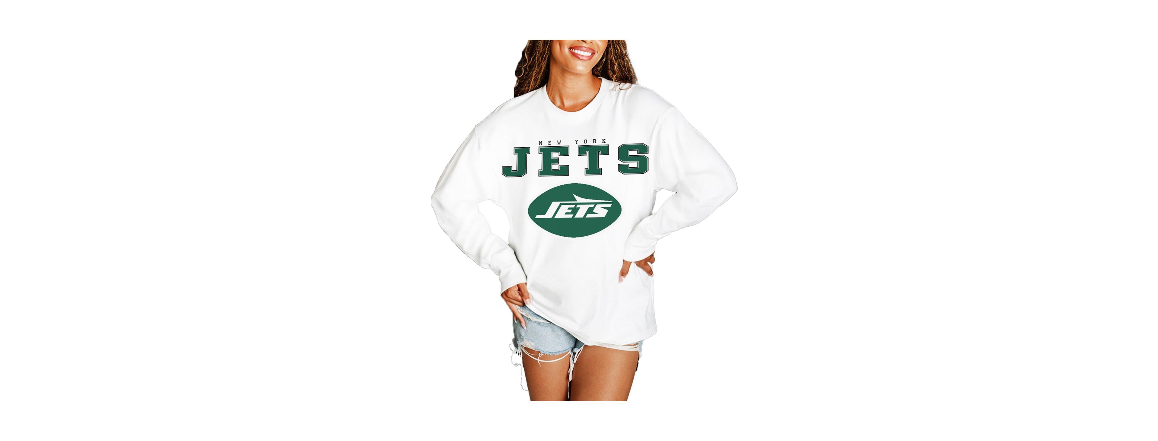 Gameday Couture Women's White New York Jets Big Goals Oversized Long Sleeve T-Shirt