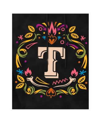 Men's Black Texas Rangers Día de los Muertos Brushed Fleece Hoodie