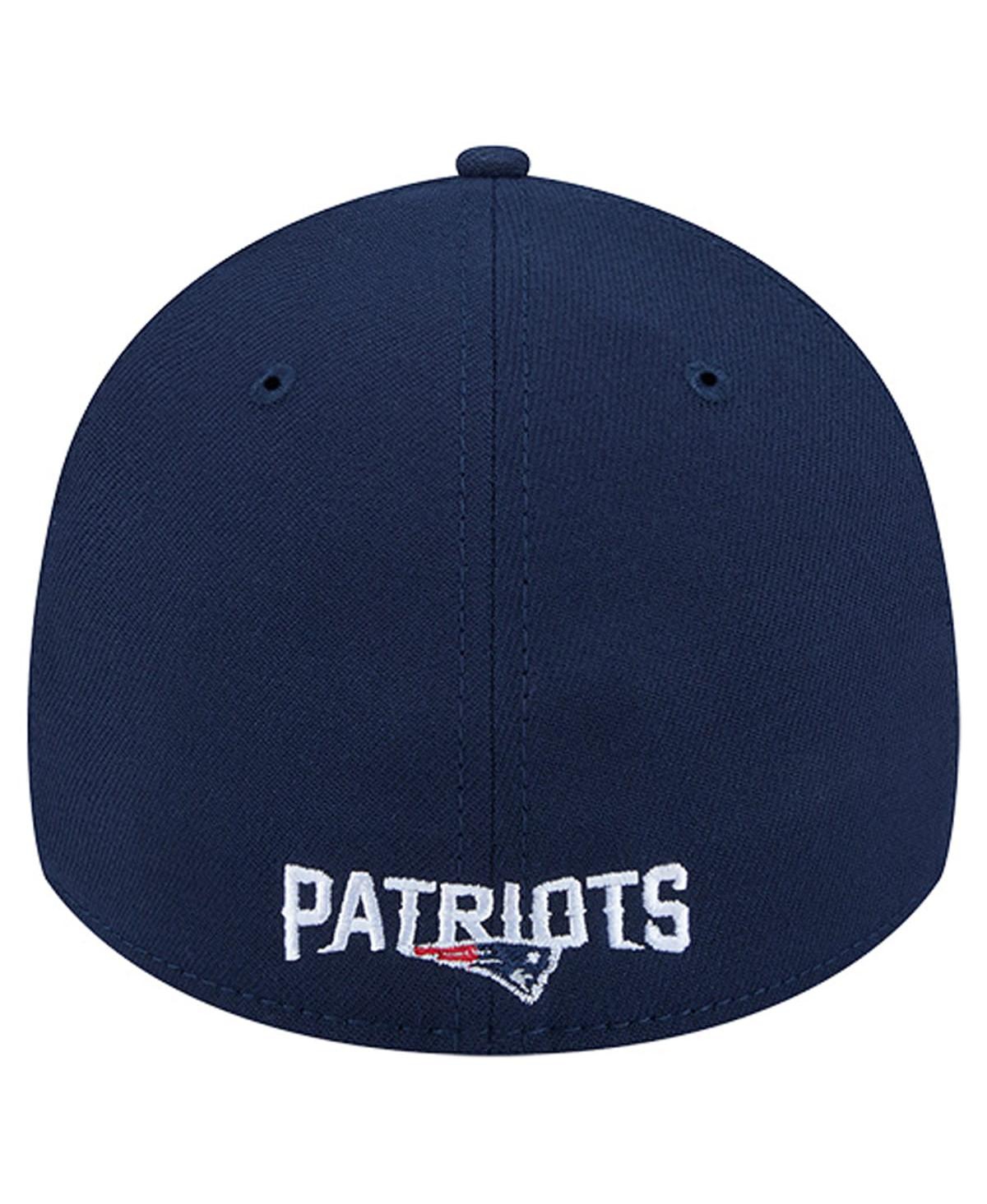 New Era Men's Navy England Patriots Overlap Logo 39THIRTY Stretch Fit Hat