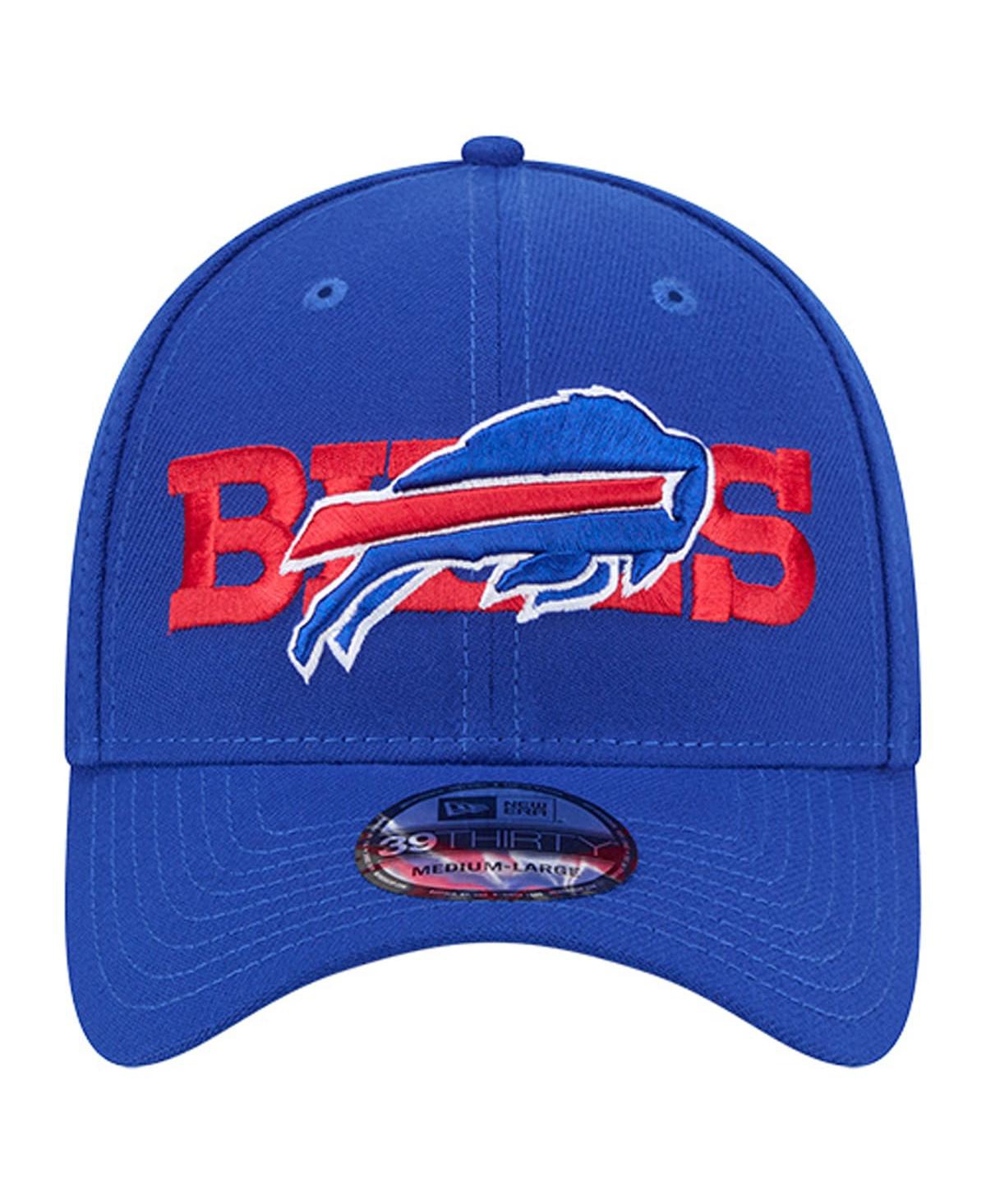 New Era Men's Royal Buffalo Bills Overlap Logo 39THIRTY Stretch Fit Hat