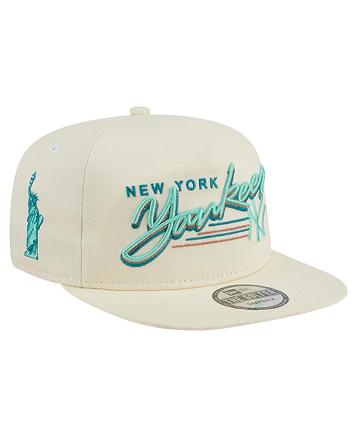 New Era Men's Cream New York Yankees Chrome Golfer Adjustable Hat