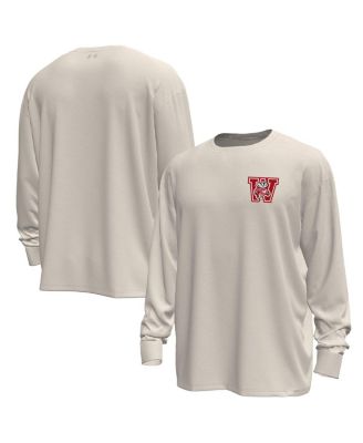 Under Armour - Men's Cream Wisconsin Badgers Throwback Motion Heavyweight Long Sleeve T-Shirt