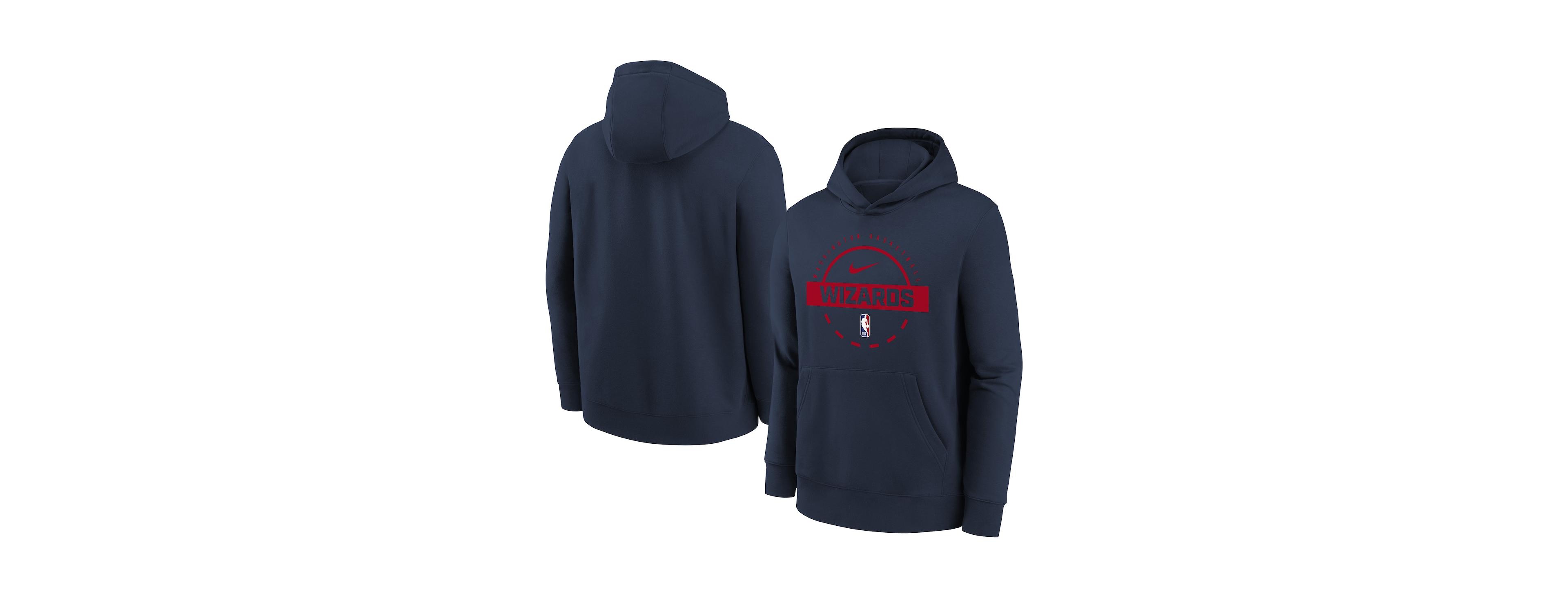 Nike Big Boys and Girls Navy Washington Wizards 2025/26 Club Fleece Practice Hoodie