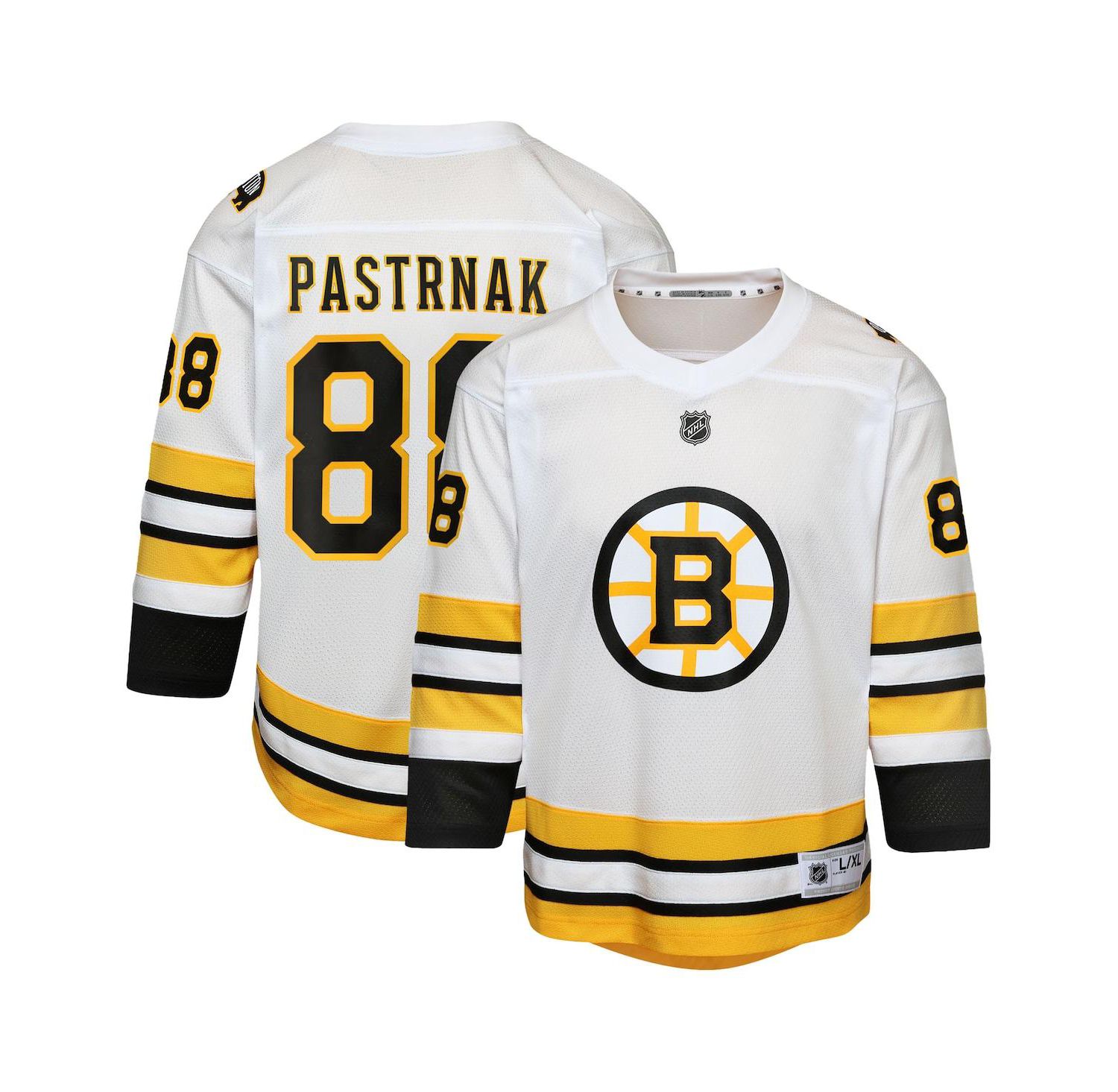 Big Boys and Girls David Pastrnak White Boston Bruins Home Replica Player Jersey