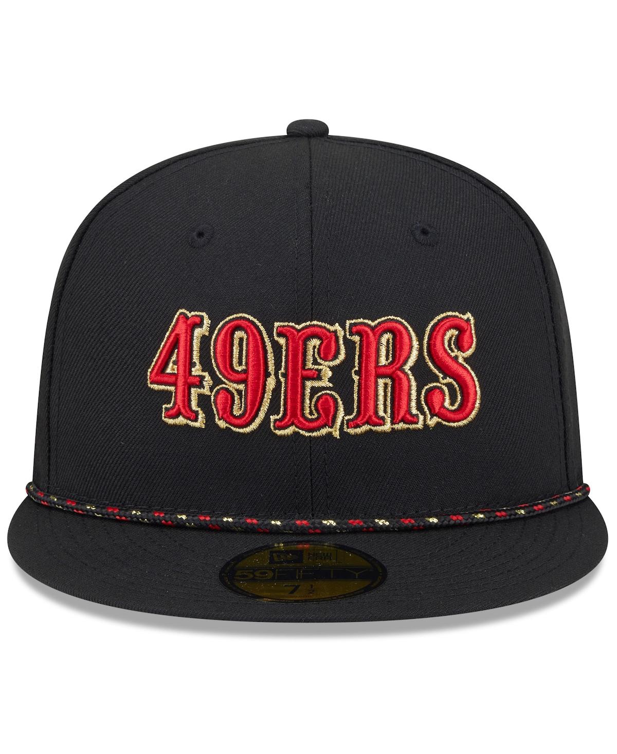 New Era Men's Black San Francisco 49ers 2025 Rivalries Collection Sideline Rope 59FIFTY Fitted Hat