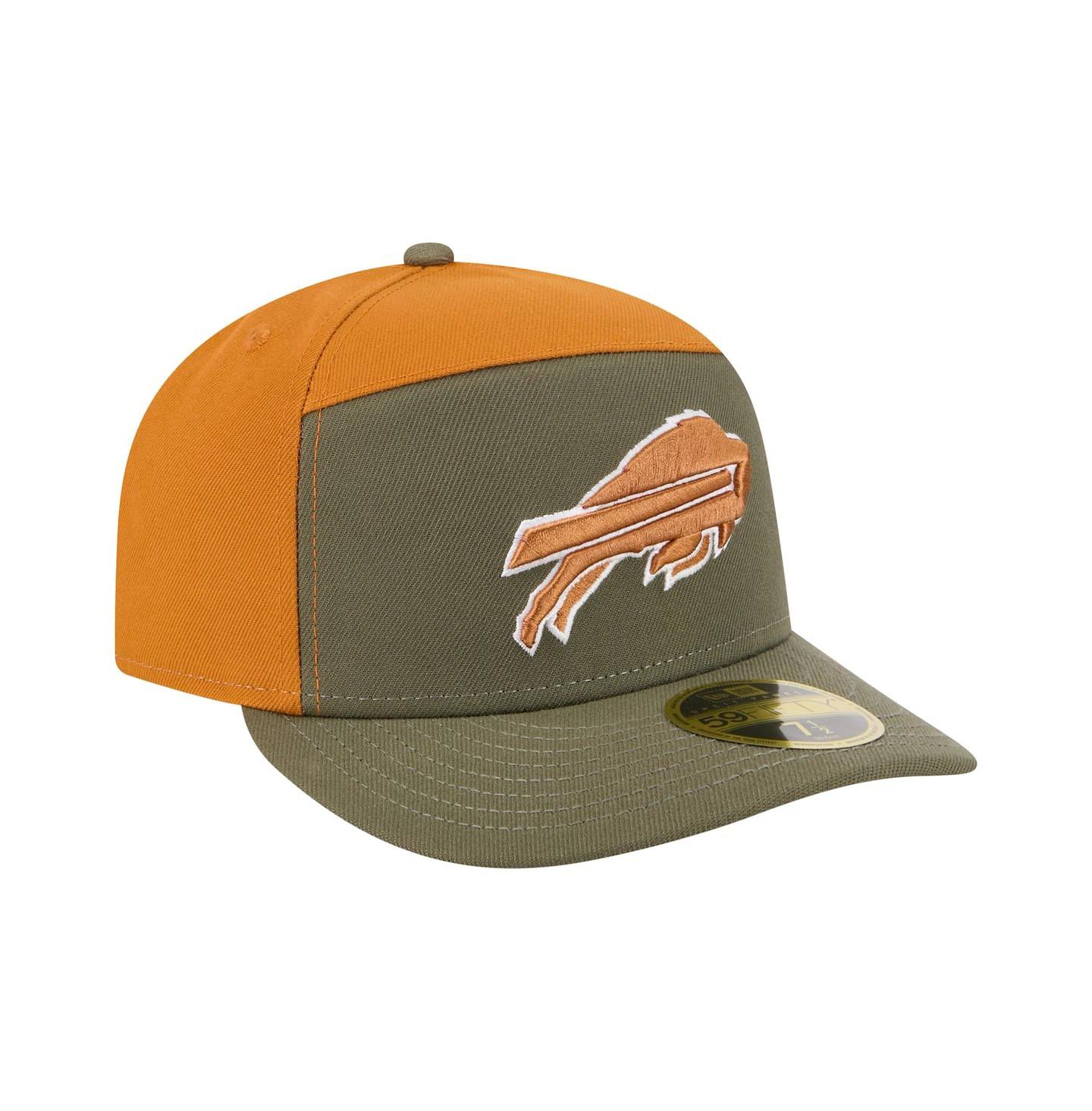 Мужские головные уборы New Era Olive/Brown Buffalo Bills Two-Tone Color Pack Split Panel 59FIFTY Fitted Hat — фото 3