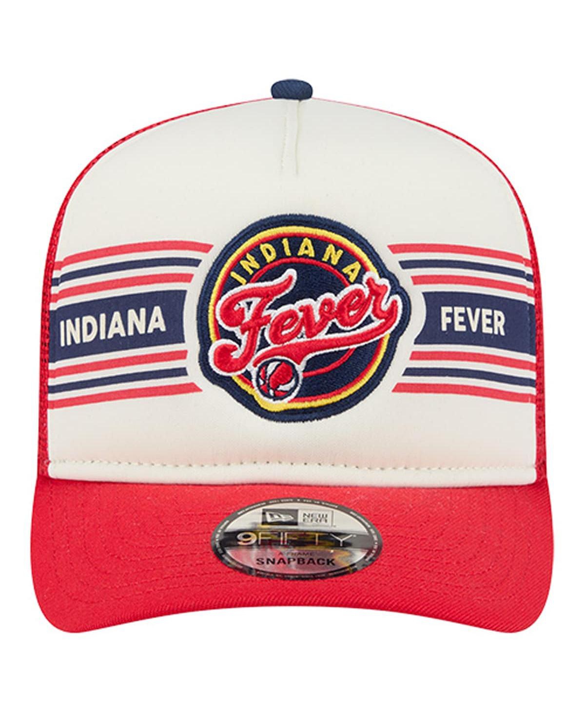 New Era Men's And Women's White/red Indiana Fever Banner Foam Front 9fifty A-frame Adjustable Trucker Hat In Red