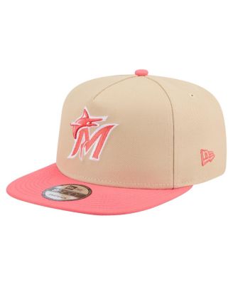 Men's Light Beige/Coral Miami Marlins Color Pack A-Frame 9FIFTY Snapback Hat